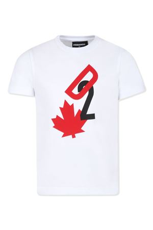 tshirt in cotone bianco DSQUARED KIDS | DQ2464D004GDQ100